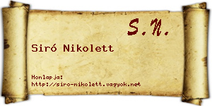 Siró Nikolett névjegykártya