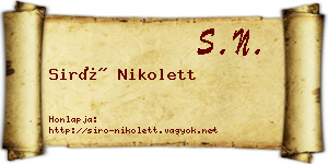 Siró Nikolett névjegykártya