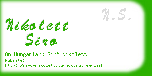 nikolett siro business card